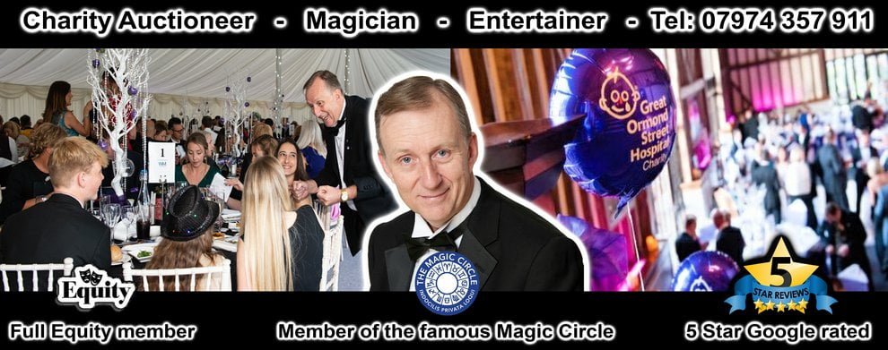 London Charity Auctioneer Magician Charity Auctioneer OZ one of the top Fund raisers in the UK today